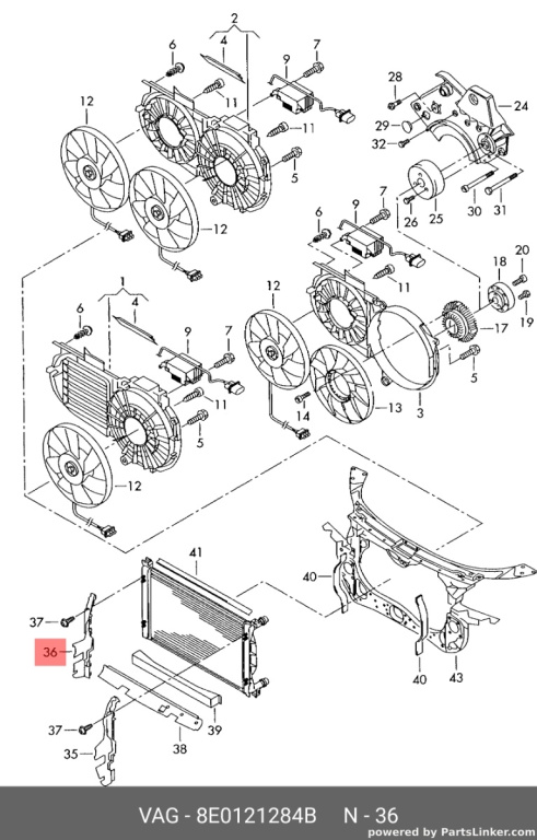 Deflector aer radiator dreapta Audi A4 B