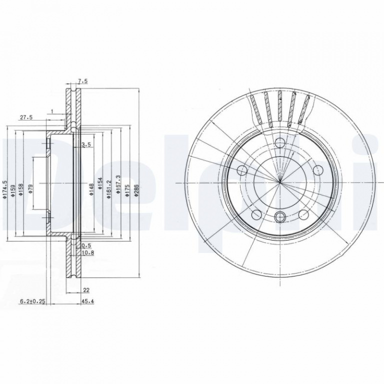 DELPHI Disc frana BG2623C la BMW 3 cupe (E36) 1991