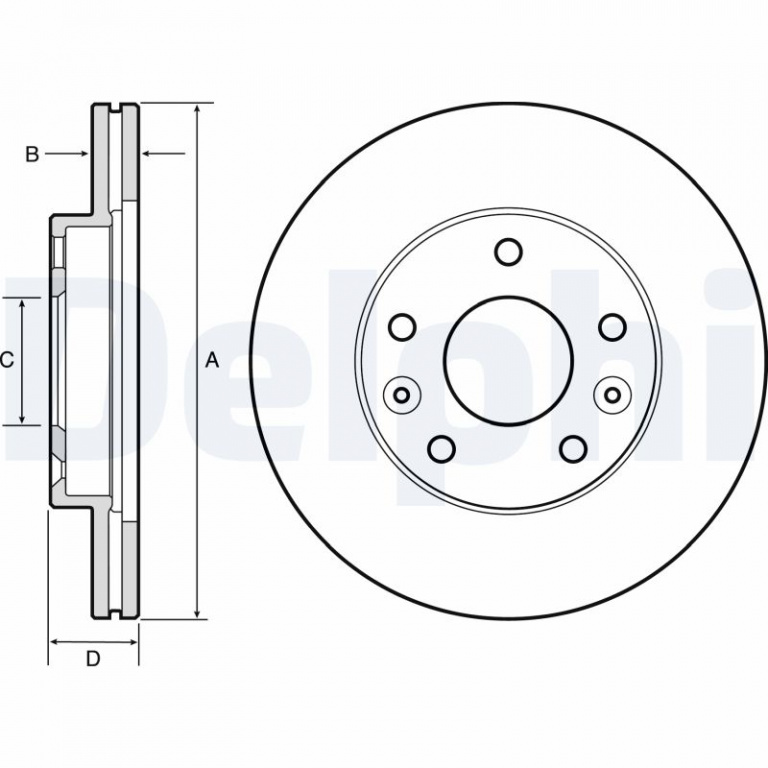 DELPHI Disc frana BG4455 se potriveste la RENAULT DUSTER (HM_) 2019 2020 2021 2022 2023 2024 2025
