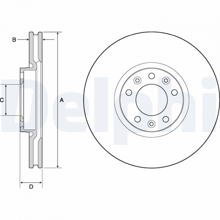 DELPHI Disc frana BG4696C la PEUGEOT 308 SW III (FC_, FJ_, FR_, F4_, FN_) 2021 2022 2023 2024 2025