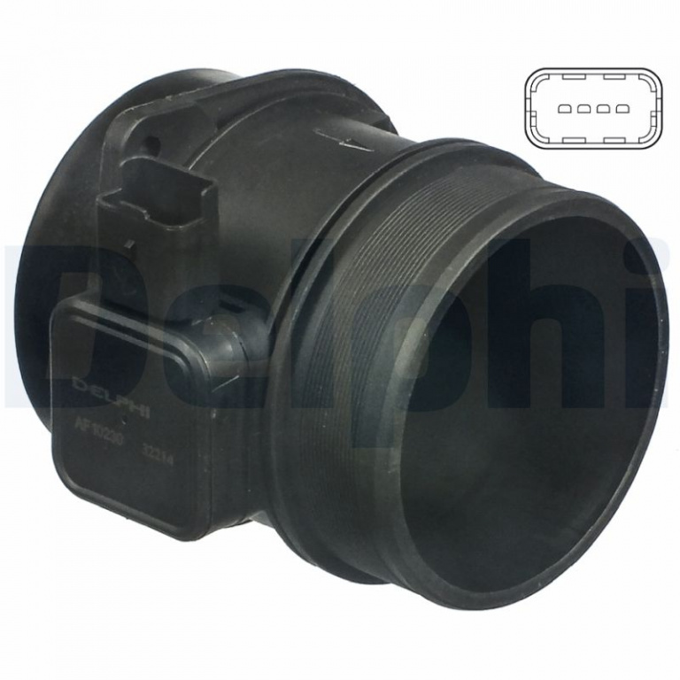 DELPHI senzor debit aer AF10230-12B1 se potriveste la FORD FOCUS II Turnier (DA_, FFS, DS) 2004 2005 2006 2007 2008 2009 2010 2011 2012