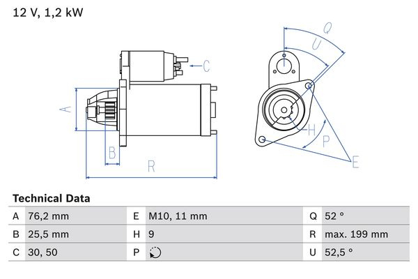 Demaror BMW 1 2004-2013 BOSCH 0986020890