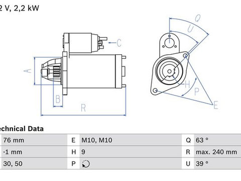 Demaror VOLVO S60 2001-2010 BOSCH 0986018910