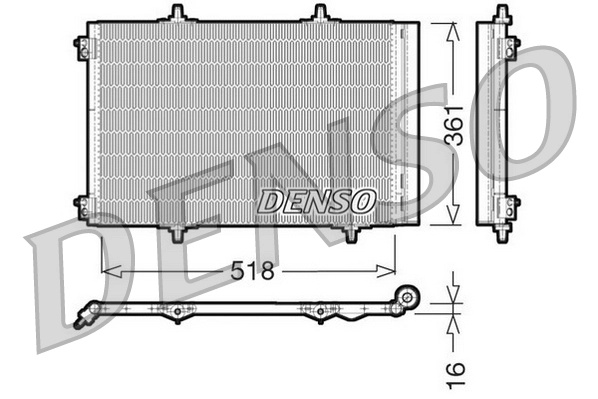 DENSO Condensator, climatizare DCN07013 la masina PEUGEOT 208 I (CA_, CC_) 2012 2013 2014 2015 2016 2017 2018 2019