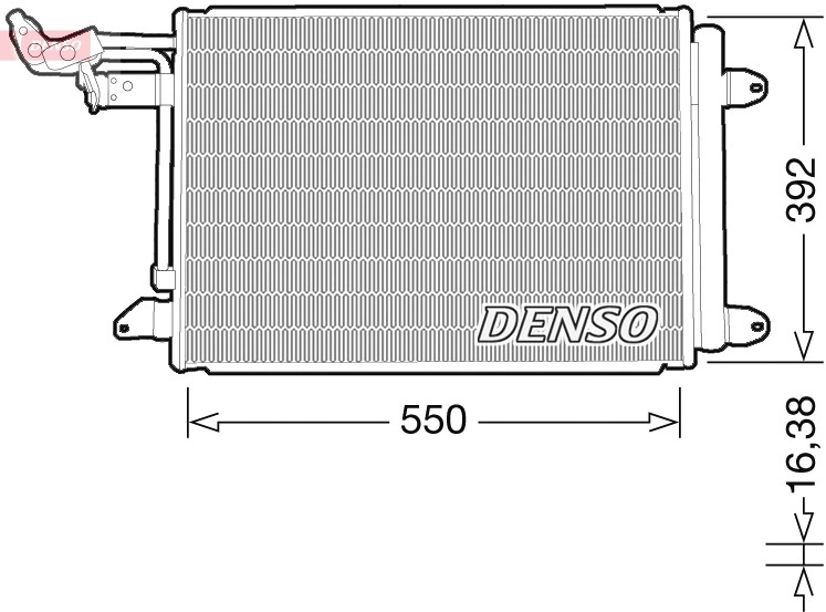 DENSO Condensator, climatizare DCN32032 la masina SKODA OCTAVIA II Combi (1Z5) 2004 2005 2006 2007 2008 2009 2010 2011 2012 2013