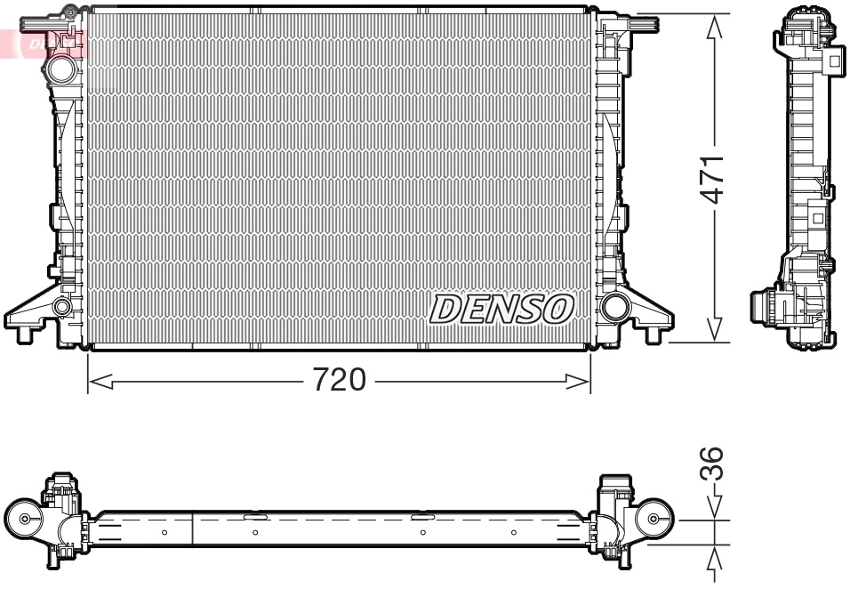 DENSO Radiator, racire motor DRM02047 compatibil cu AUDI A6 C8 (4A2) 2018 2019 2020 2021 2022 2023