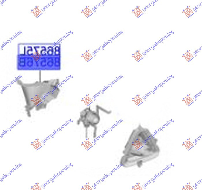 DIFUZOR AER BARA FATA (PT. VEHICULE CU LUMINI PROIECTOR) (O) Stanga. , HYUNDAI, HYUNDAI I20 20-24, 366504832