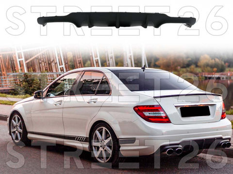 Difuzor Bara Spate Compatibil Cu Mercedes C-Class W204 C204 Sedan Coupe Facelift (2011-2014) AMG Sport Line