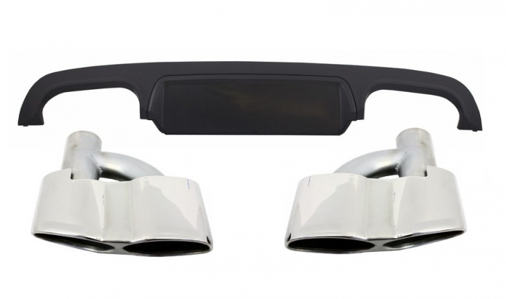 Difuzor Bara Spate cu Tobe Ornamente compatibil cu sistemul de evacuare Mercedes S-Class W221 (2005-2013) Facelift S63 S65 Design Tuning Mercedes-Benz S-Class W221 (facelift) 2009 2010 2011 2012 2013 CORDMBW221S65
