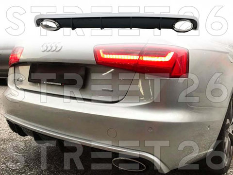 Difuzor Bara Spate Si Ornamente Evacuare Compatibil Cu Audi A6 C7 4G Limousine Avant (2010-2014) RS6 Design