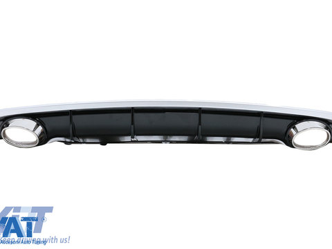 Difuzor Bara Spate si Ornamente Evacuare compatibil cu Audi A7 4G Facelift (2015+) RS7 Design doar pentru S7 S-line
