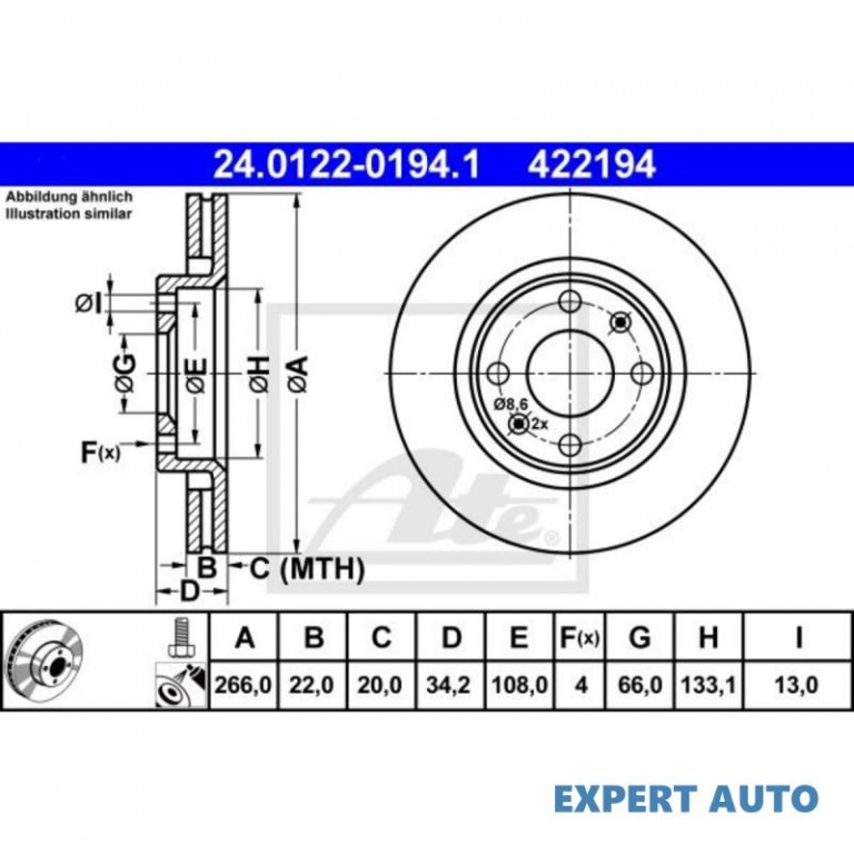 Disc de frana Citroen C3 Picasso 2009-2016 #2 0986478618