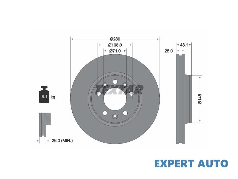 Disc de frana Fiat SCUDO (272, 270_) 2007-2016 #8 0986479266