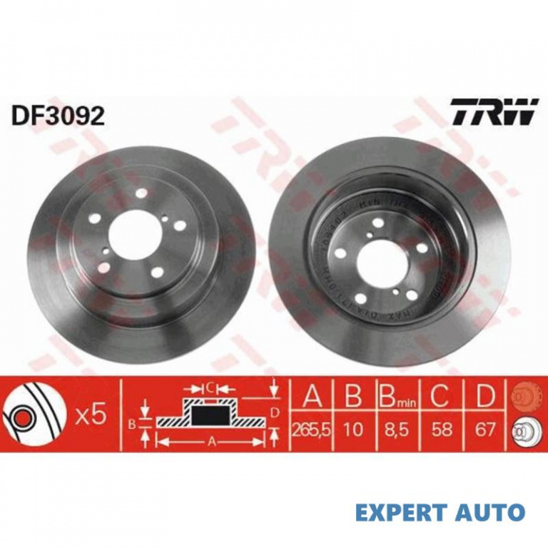 Disc de frana Subaru LEGACY OUTBACK (BG) 1996-1999 #8 08689710