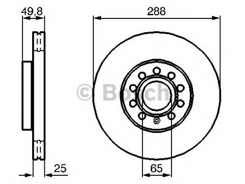 Disc frana 0 986 479 088 BOSCH pentru Vw Touran Vw Caddy Skoda Octavia Skoda Laura Skoda Superb Vw Jetta Vw Vento Audi A3 Vw Golf Skoda Yeti Vw Eos Vw Beetle Vw Novo Vw Rabbit