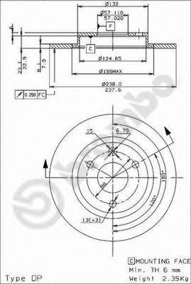 Disc frana 08 4929 14 BREMBO pentru CitroEn Ax CitroEn Saxo Peugeot 106