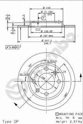 Disc frana 08 9602 10 BREMBO pentru CitroEn Zx CitroEn Saxo CitroEn Xsara