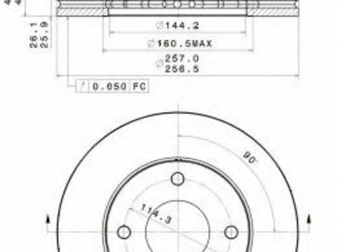 Disc frana 09 B548 10 BREMBO pentru Nissan Nv200