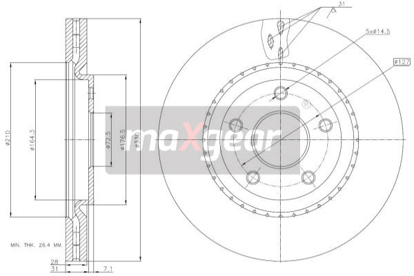 Disc frana 19-3226 MAXGEAR pentru Fiat Freemont