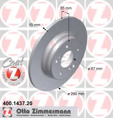 Disc frana 400 1437 20 ZIMMERMANN pentru Mercedes-benz C-class Mercedes-benz E-class Mercedes-benz Clk Mercedes-benz Slk Mercedes-benz Clc-class