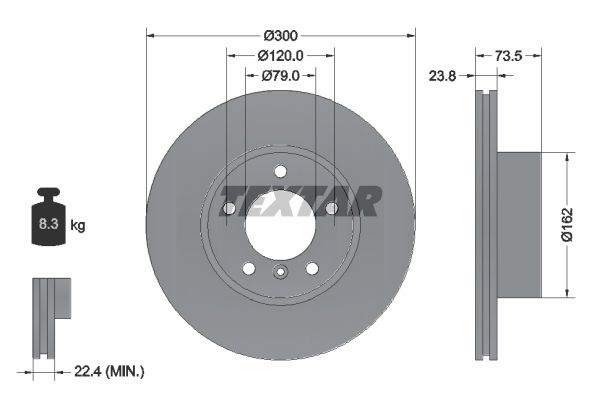 Disc frana 92137705 TEXTAR pentru Bmw Seria 3 Bmw Z4 Bmw Seria 1