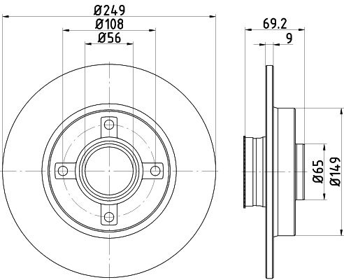 Disc frana 92202103 TEXTAR pentru Peugeot 307 CitroEn C4 Peugeot 207 CitroEn Ds3 Peugeot 208 CitroEn C3 Peugeot 2008