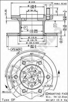 Disc frana ALFA ROMEO AR 8 caroserie (280), ALFA ROMEO AR 8 platou / sasiu (280), IVECO DAILY I caroserie inchisa/combi - BREMBO 08.3907.10