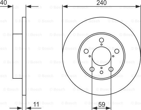Disc frana ALFA ROMEO GT (937_), Compartiment, 11.2003 - 09.2010 BOSCH 0 986 478 444