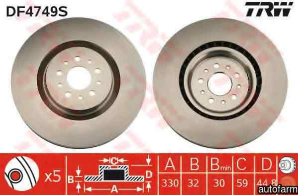 Disc frana ALFA ROMEO GT 937 TRW DF4749S