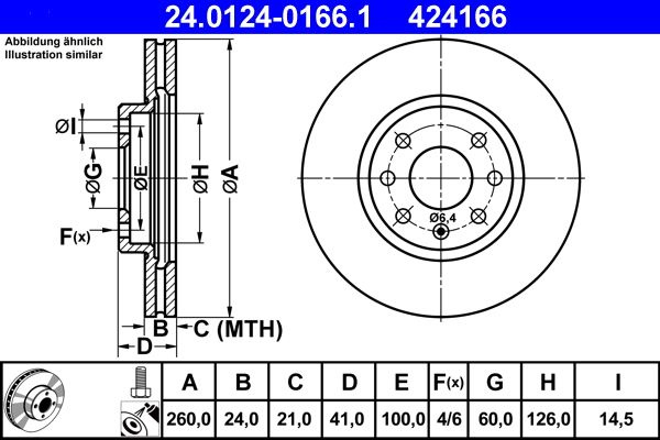 Disc frana ATE 24.0124-0166.1