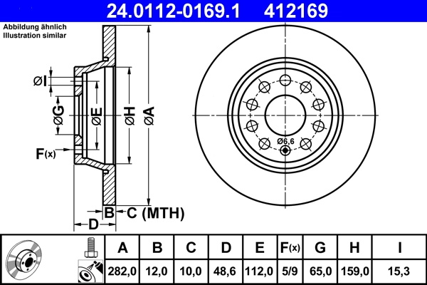 Disc frana ATE VW TIGUAN (5N_) 2007-2018 - 24.0112
