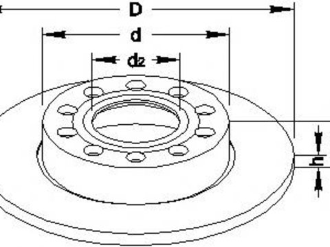 Disc frana AUDI 90 (8C, B4), AUDI 80 Avant (8C, B4), AUDI A4 (8E2, B6) - TOPRAN 109 526