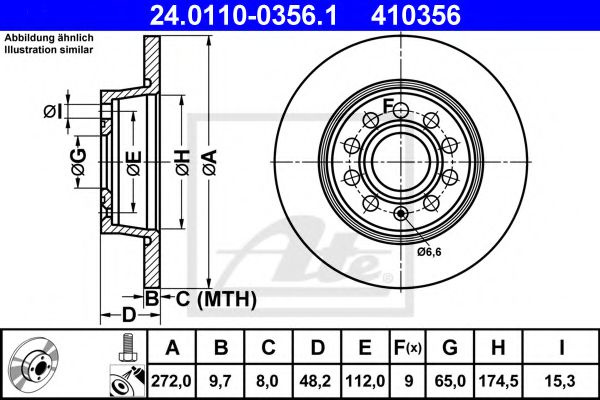 Disc frana AUDI A1 Sportback (8XA, 8XF, 8XK) (2011