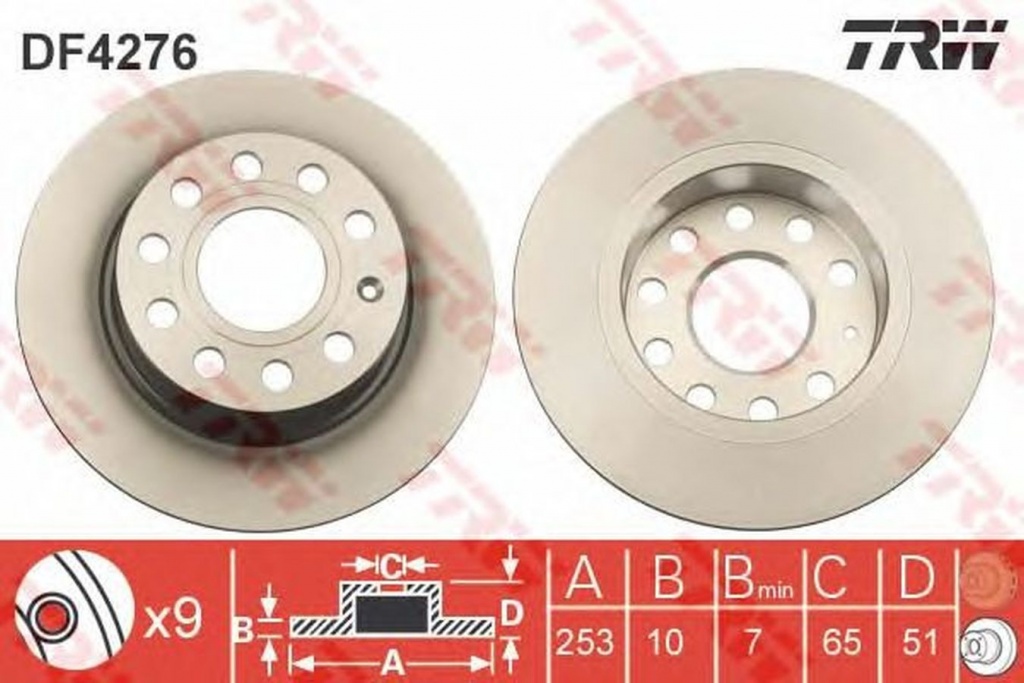Disc frana AUDI A3 8P1 TRW DF4276