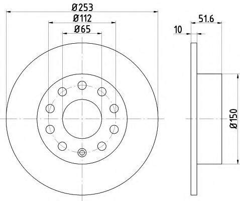 Disc frana AUDI A3 (8P1), VW RABBIT V (1K1), VW CADDY III caroserie (2KA, 2KH, 2CA, 2CH) - MINTEX MDC1640