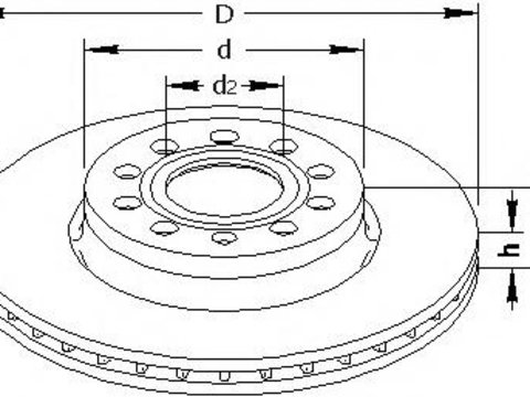 Disc frana AUDI A3 (8P1), VW RABBIT V (1K1), VW CADDY III caroserie (2KA, 2KH, 2CA, 2CH) - TOPRAN 110 074