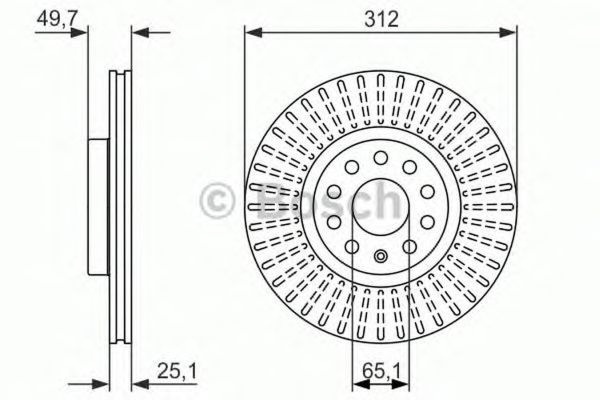 Disc frana AUDI A3 Cabriolet 8P7 BOSCH 0986479932