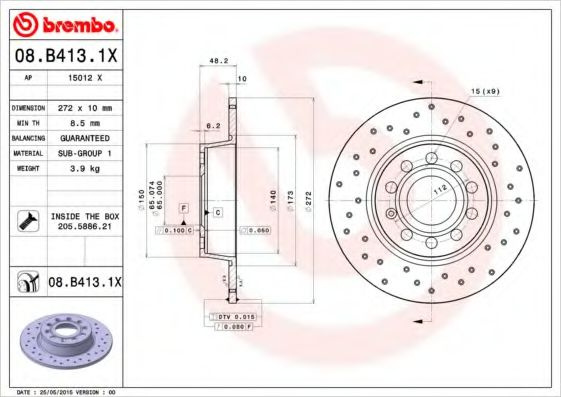 Disc frana AUDI A3 Sportback (8VA) (2012 - 2016) B