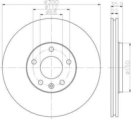 Disc frana AUDI A4 (8E2, B6), AUDI A4 Avant (8E5, B6), AUDI A4 Cabriolet (8H7, B6, 8HE, B7) - HELLA PAGID 8DD 355 111-831