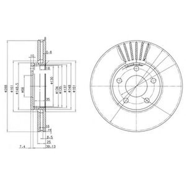 Disc frana AUDI A4 8E2 B6 DELPHI BG2745C