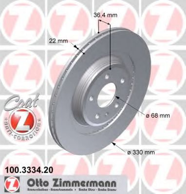 Disc frana AUDI A4 (8K2, B8) (2007 - 2015) ZIMMERM
