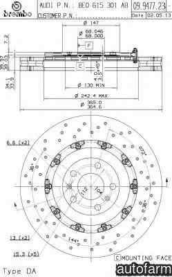 Disc frana AUDI A4 Cabriolet (8H7, B6, 8HE, B7) BR