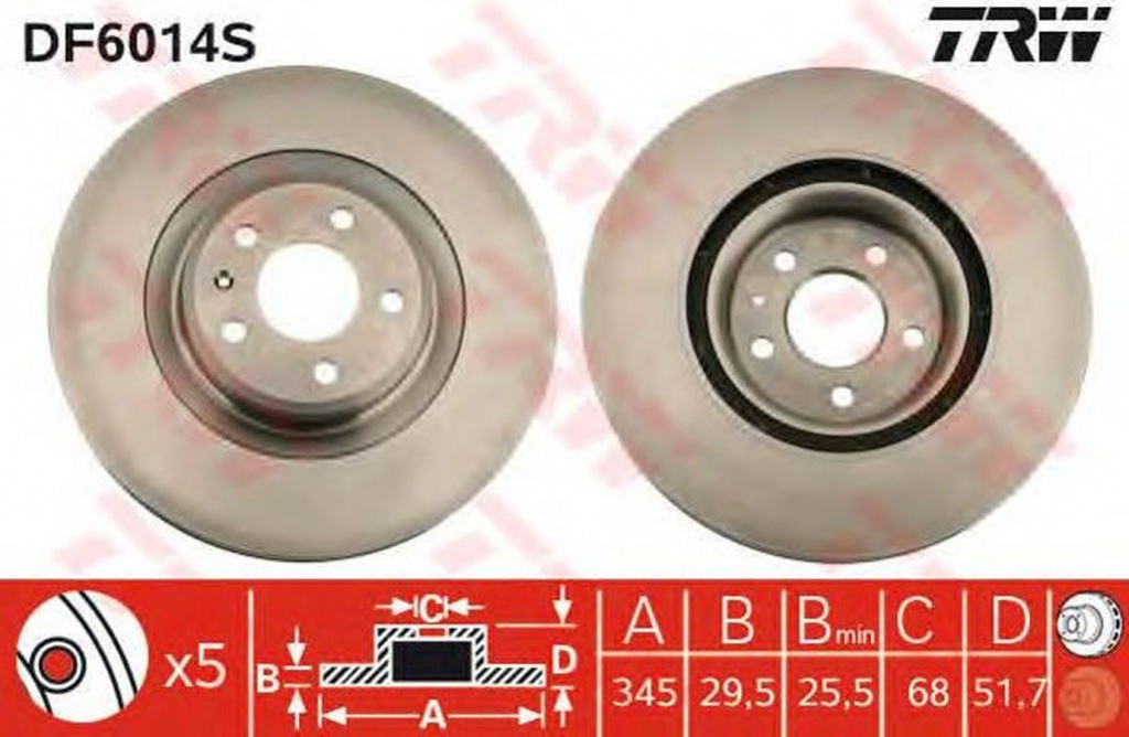 Disc frana AUDI A5 8T3 TRW DF6014S PieseDeTop