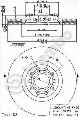 Disc frana AUDI A6 limuzina (4B2, C5), AUDI A6 Ava