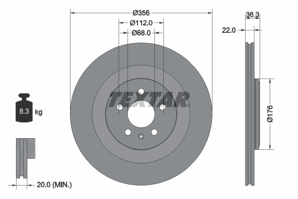 Disc frana # Audi A7 2015 2016 2017 2018 # 92241803 # TEXTAR