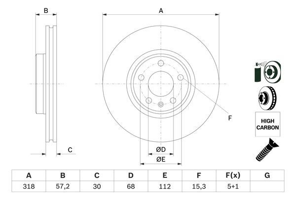 Disc frana # Audi A7 2017 2018 2019 2020 2021 2022 2023 2024 2025 # 0986479E49 # BOSCH