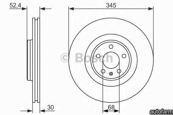 Disc frana AUDI A7 Sportback 4GA 4GF BOSCH 0 986 4