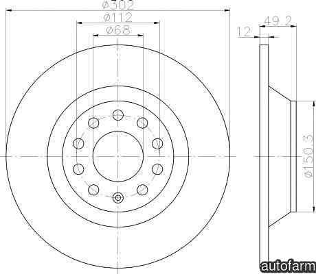 Disc frana AUDI (FAW) A6L limuzina (4F2, C6) TEXTAR 92132503