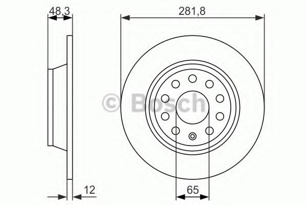 Disc frana AUDI Q3 (8U) (2011 - 2016) BOSCH 0 986 479 247 piesa NOUA