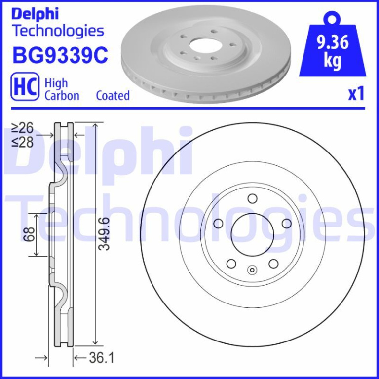 Disc frana # Audi Q7 2015 2016 2017 2018 2019 2020 2021 2022 2023 2024 2025 # BG9339C # DELPHI